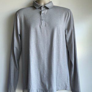 Lululemon Light Gray Long Sleeve Polo Shirt Men's Size S/M‎